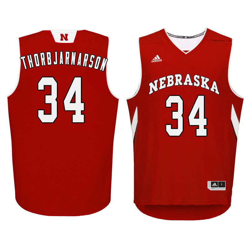 Men Nebraska Cornhuskers #34 Thorir Thorbjarnarson College Basketball Jersyes Sale-Red - Click Image to Close